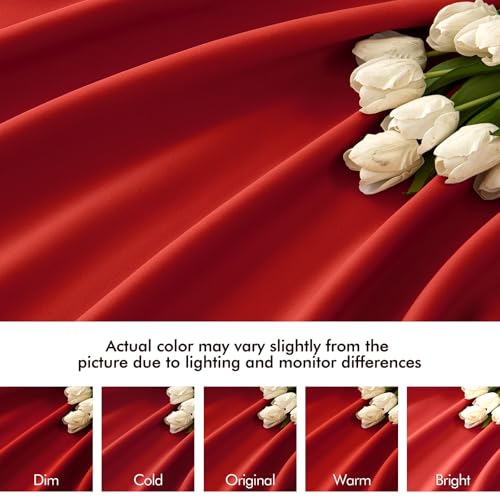 Christmas Red Back Tab Blackout Curtains 52x96 Inch Long 2 Panels (Red / 52"W x 96"L (Pack of 2))