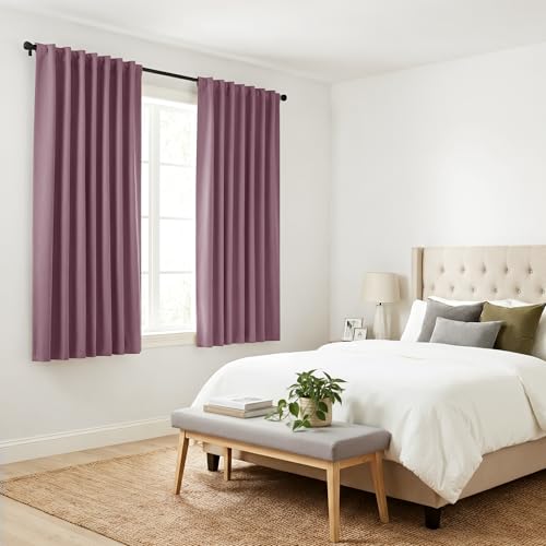Window Curtains (Dusty Rose / 42"W x 45"L (Pack of 2))