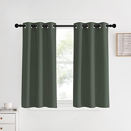 Dark Mallard Blackout Curtain Panels for Bedroom (Dark Mallard / 34"W x 40"L (Pack of 2))