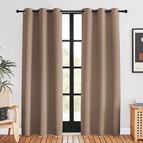 Window Draperies Blackout Curtain Panels (Cappuccino / 42"W x 80"L (Pack of 2))