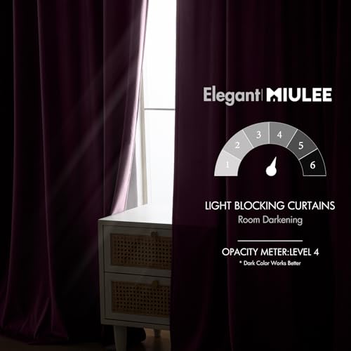 Dark Purple Velvet Curtains 52x90 inches Luxury Blackout Curtains (Dark Purple / 52"W x 90"L (Pack of 2))