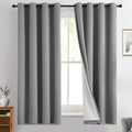 Dove Grey 100% Blackout Curtains 63 Inches Long 50" Wide 2 Panel (50"W x 63"L (Pack of 2) / Dove Grey With White Backing)