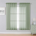 Sage Green Sheer Curtains (Sage Green / 59"W x 63"L (Pack of 2))