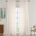 Cream Sheer Curtains 120 Inches Long 2 Panels Set (Cream / 59"W x 120"L (Pack of 2))