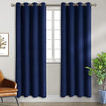 Navy Blue Blackout Curtains for Bedroom 72 Inch Long (Navy / 52"W x 72"L (Pack of 2))