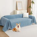 Couch Cover Sofa Covers (91" x 118" / Tassels Edge-blue)