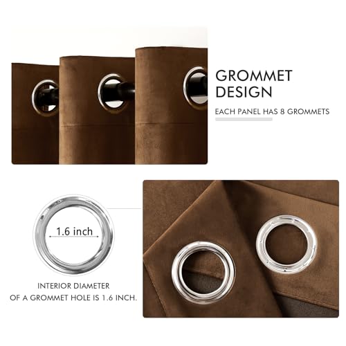 Velvet Curtains Chocolate Brown 52 x 84 Inch Length Set of 2 (Chocolate / 52"W x 84"L (Pack of 2))