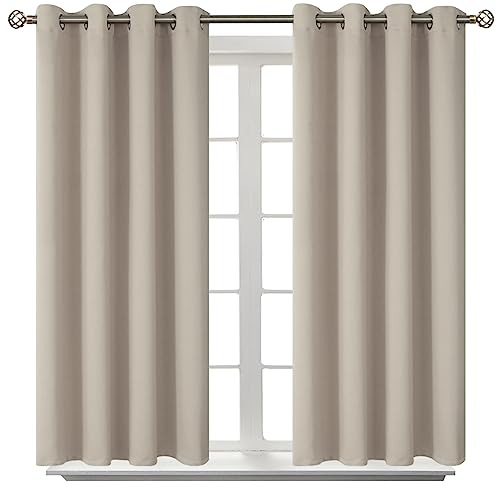 Short Curtains for Small Window 54 Inch Long (Camel / 52"W x 54"L (Pack of 2))
