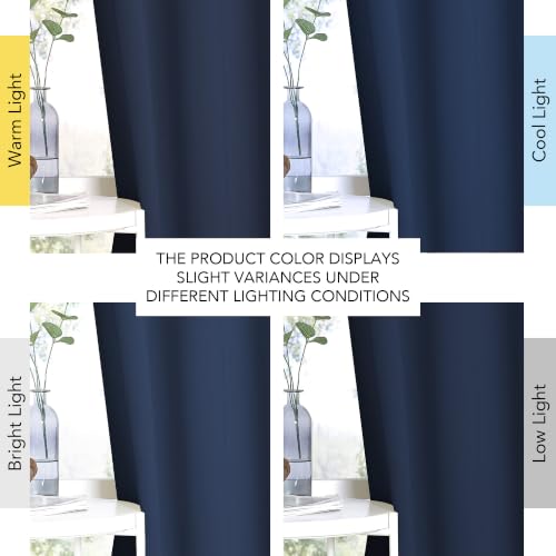 Blackout Navy Blue Curtains 120 inch Length (Navy / 52"W x 120"L (Pack of 1))