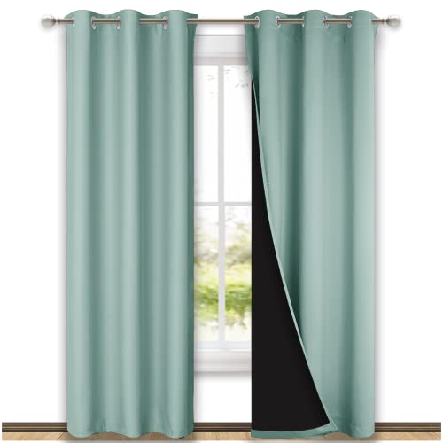 Aqua Blue Blackout Curtains 84 inches Long (Aqua Blue / 42"W x 84"L (Pack of 2))