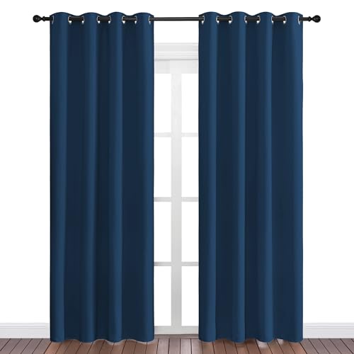 Moroccan Blue Blackout Curtains 86" Long (Moroccan Blue / 55"W x 86"L (Pack of 2))
