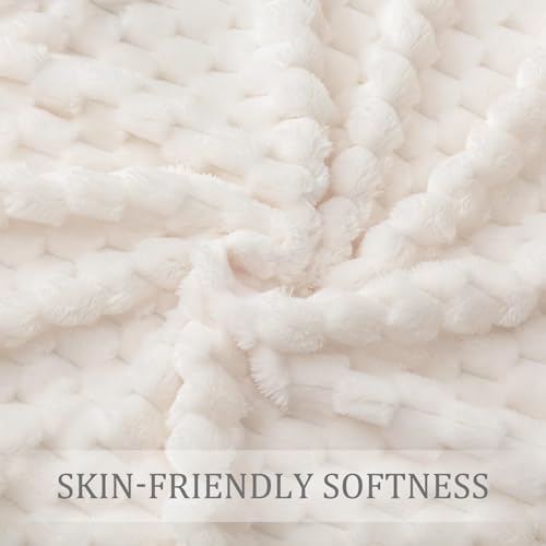 3D Fleece Twin Size Blanket for Bed (Ivory / Twin ( 60x80 IN ))
