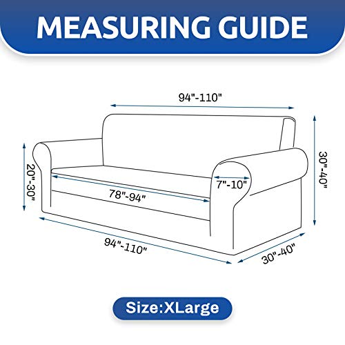 Stretch Oversized Couch Covers for Sofa Slipcover (Silver / X-Large)