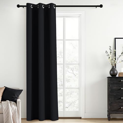 Blackout Curtains 38x84 inch Black Thermal Drapes (Black / 38"W x 84"L (Pack of 1))