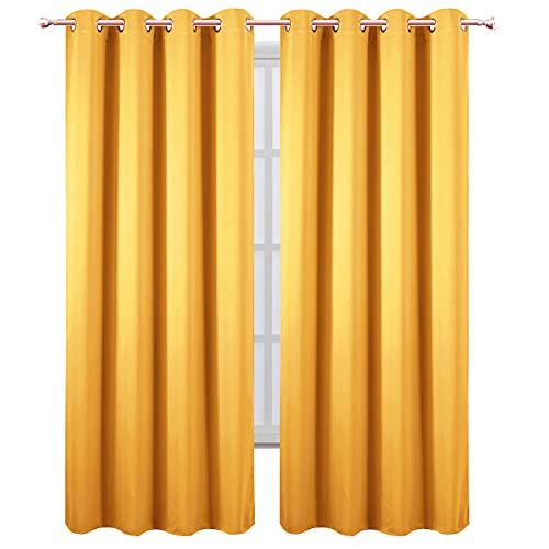 Yellow Thermal Blackout Curtains (Yellow / 52"W x 84"L (Pack of 2))
