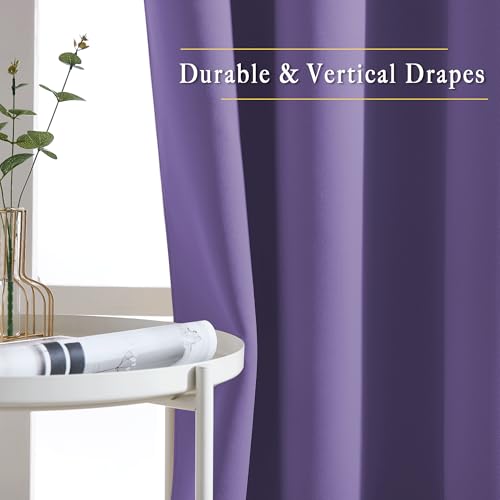 Blackout Curtains 90 inch Length (Lilac Purple / 46"W x 90"L (Pack of 2))
