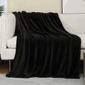 Black Fleece Plush Throw Blanket 50"x70"for Couch Sofa Fuzzy Cozy Flannel (Black / Throw XL(50"×70"))