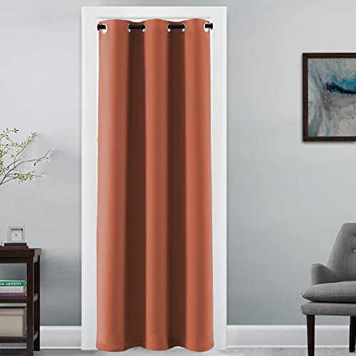 Doorway Curtain Blackout Closet Door Curtain Room Divider Window Treatment Curtain for Bedroom Thermal Insulated Privacy Drape Soundproof Grommet (42"W x 80"L (Pack of 1) / Orange)