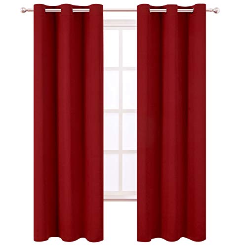 Red Blackout Curtains 34 x 84 Inch Length (Red / 34"W x 84"L (Pack of 2))