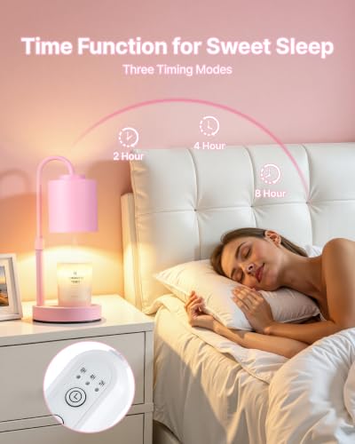 Dimmable Candle Warmer Lamp with Timer (Baby Pink)