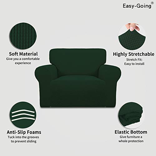 Stretch Oversized Chair Slipcover with Arm Washable Dark Green (Small-XL Chair / Dark Green)