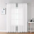 Sheer White Curtains 90 inches Long 2 Panels (White / 42"W x 90"L (Pack of 2))