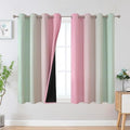 Sage Green and Pink Ombre Blackout Curtains for Bedroom (Sage and Pink / 52"W x 45"L (Pack of 2))