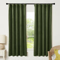 Olive Green Velvet Curtains 72 inches with Hook Belt (Olive Green / 52"W x 72"L (Pack of 2))