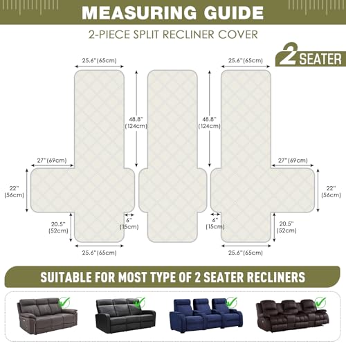 100% Waterproof Recliner Sofa Cover (Green / 3 Seater Standard)