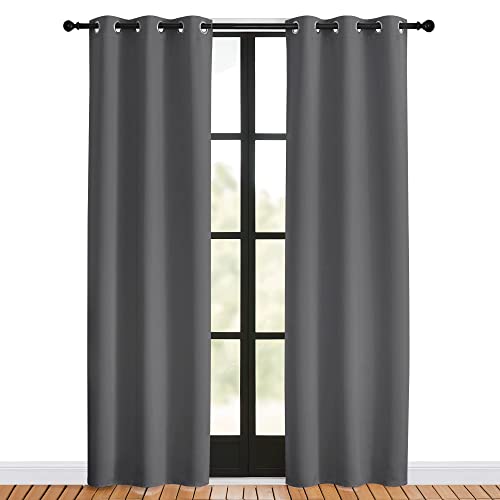 Blackout Window Curtains 80 inch Long (Grey / 34"W x 80"L (Pack of 2))