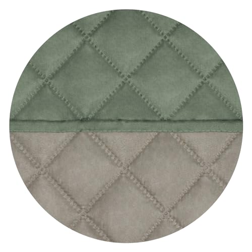 Reversible Quilted Couch Covers for Dogs Loveseat Sofa Cover 54" (Medium-XL / Greyish Green/Beige)