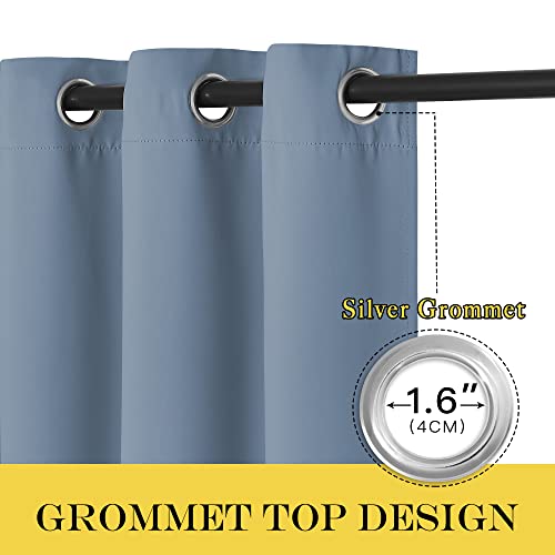 Stone Blue Blackout Doorway Curtains 78 inches Long (Stone Blue / 52"W x 78"L (Pack of 2))
