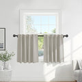 Short Black Out Curtain Panels for Basement (Cream / 34"W x 30"L (Pack of 2))