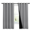 100% Blackout Curtains with Black Liners (Silver Grey / 55"W x 68"L (Pack of 2))