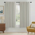 Cream 100% Blackout Curtains 63 inch Long (Cream / 52"W x 63"L (Pack of 2))