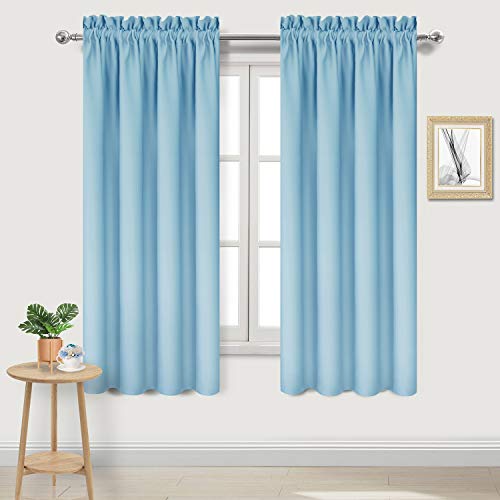 Blackout Curtains for Bedroom Living Room 38 x 63 Inch Long 2 Panels (Light Blue / 38"W x 63"L (Pack of 2))