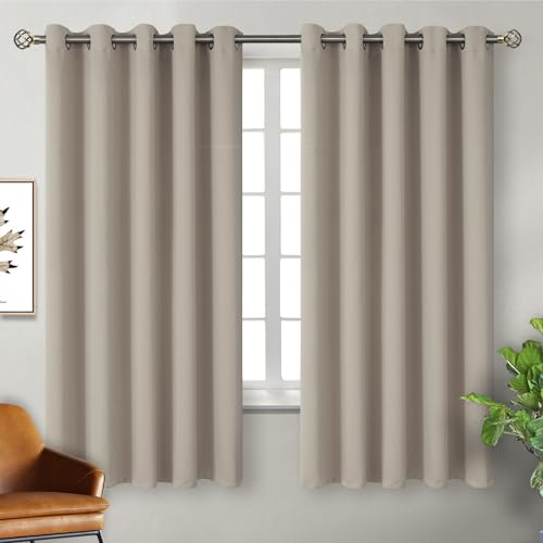 Camel Room Darkening Curtains 63 Inch for Bedroom (Camel / 70"W x 63"L (Pack of 2))