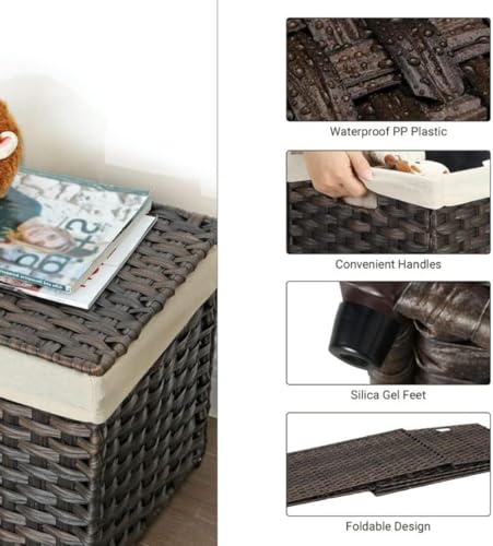 Woven Storage Basket with Lid (160 L / Brown)