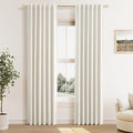 100% Blackout Linen Curtains 82 Inch Long for Bedroom 2 Panels Cream (Cream / 52"W x 82"L (Pack of 2))