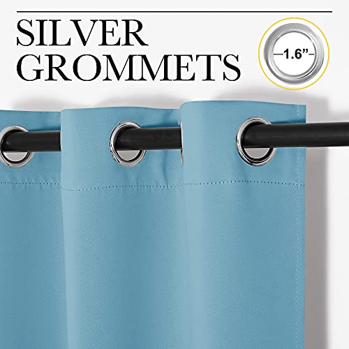 Teal Blue Blackout Curtains for Bedroom (Teal Blue / 42"W x 78"L (Pack of 2))
