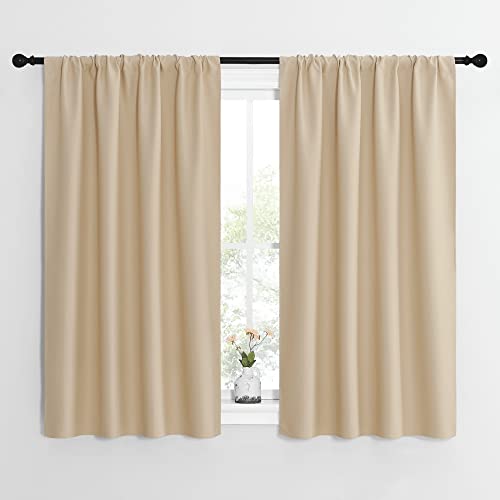 Blackout Room Darkening Curtains (Biscotti Beige / 42"W x 54"L (Pack of 2))