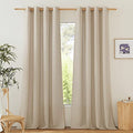 Rustic Linen 132 inch Long Curtains for Living Room (Angora / 55"W x 132"L (Pack of 2))