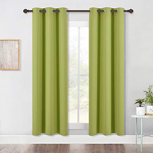 Window Drapery Panels Blackout Curtains (Fresh Green / 42"W x 72"L (Pack of 2))