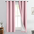 Pink 100% Blackout Curtains 63 Inches Long for Bedroom 40" Wide (40"W x 63"L (Pack of 2) / Pink With White Backing)