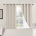 100% Blackout Linen Curtains 45" L 2 Panels Natural (Natural / 52"W x 45"L (Pack of 2))