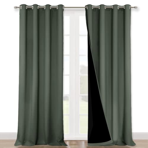 Full Shading Curtains 90 inches Long 2 Panels Set for Windows (Dark Mallard / 52"W x 90"L (Pack of 2))