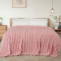 Striped King Size Fleece Blanket for Bed (Pink / King ( 90x104 IN ))