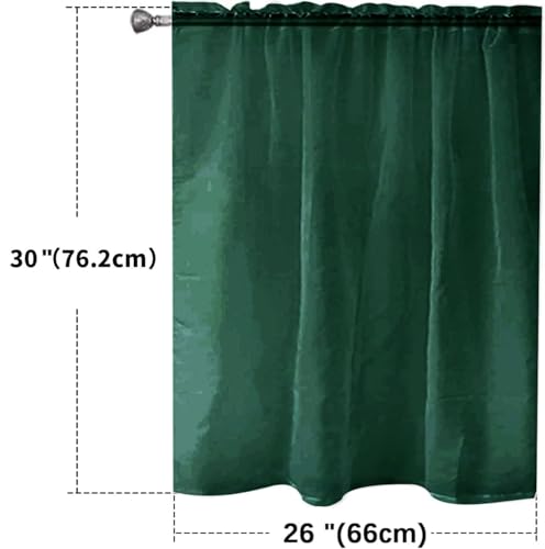 Basic Rod Pocket Sheer Voile Window Curtain Panels Foliage Green 1 Pair 2 Panels 26 Width 30 Inch Long for Kitchen Bedroom Children Living Room Yard（Foliage Green (Foliage Green / 26"W x 30"L (Pack of 2))