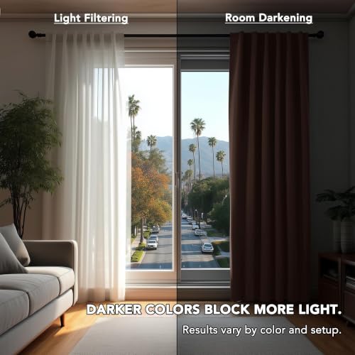 Blackout Curtains for Bedroom (Chocolate / 52"W x 72"L (Pack of 2))