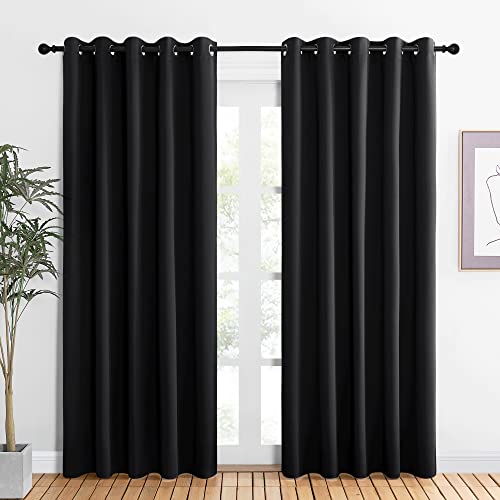 Blackout Draperies Window Curtain Panels (Black / 60"W x 84"L (Pack of 2))
